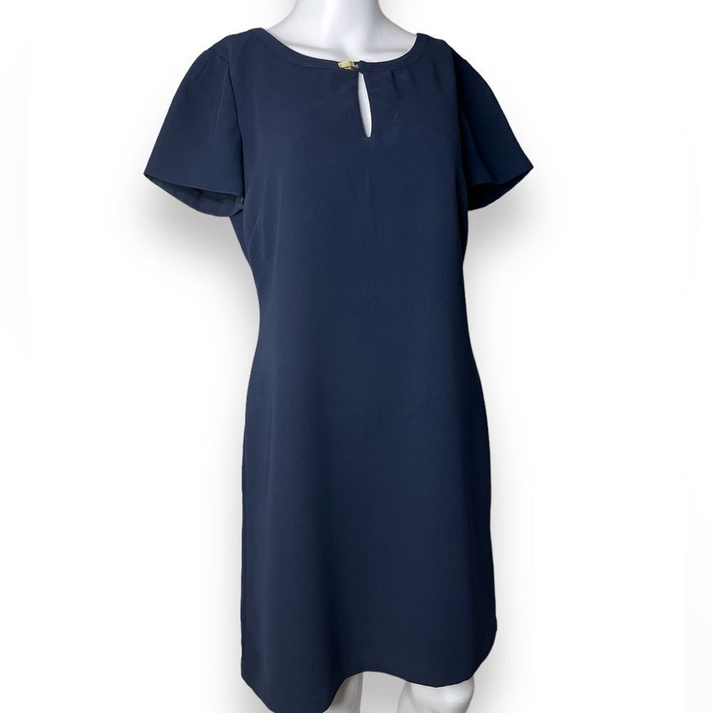 Banana Republic Short Sleeve Knee Length Dress Navy Blue Size — Size 8P
